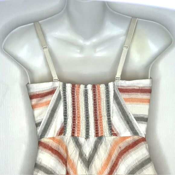 FREE PEOPLE STRIKING STRIPED IVORY MULTI-STRIPE MIDI DRESS SIZE XS - Picture 14 of 16